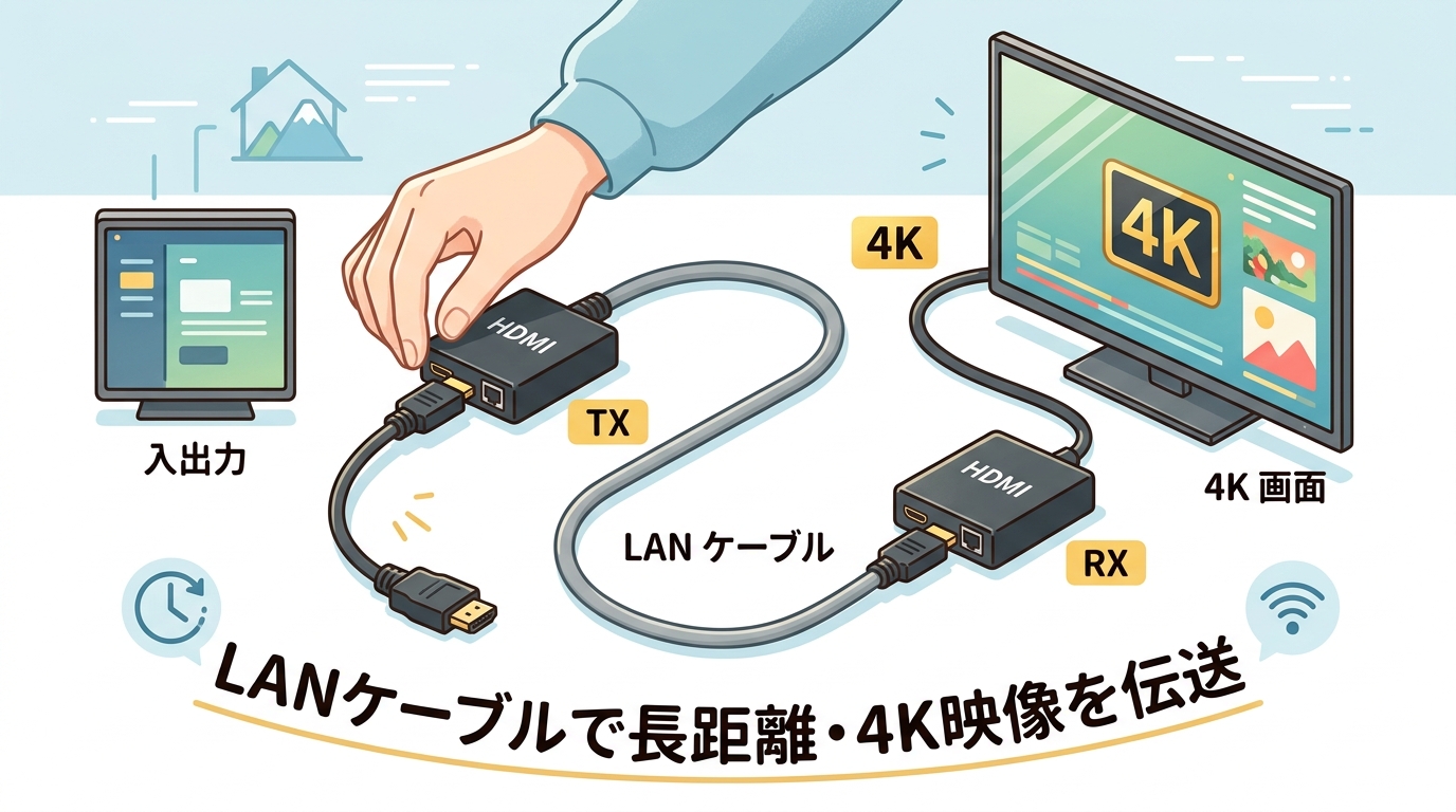 HDMIエクステンダーの使用イメージ画像