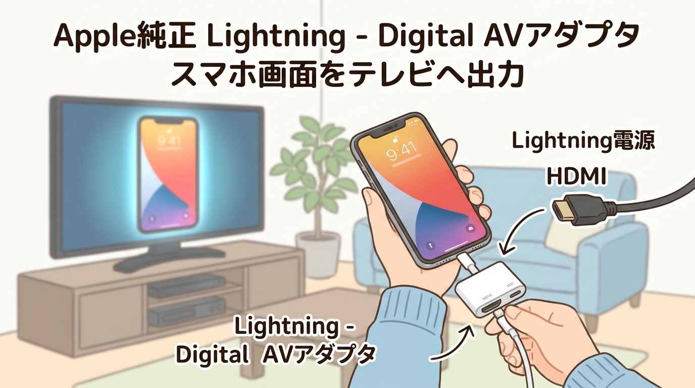 Apple純正のLightning - Digital AVアダプタの画像