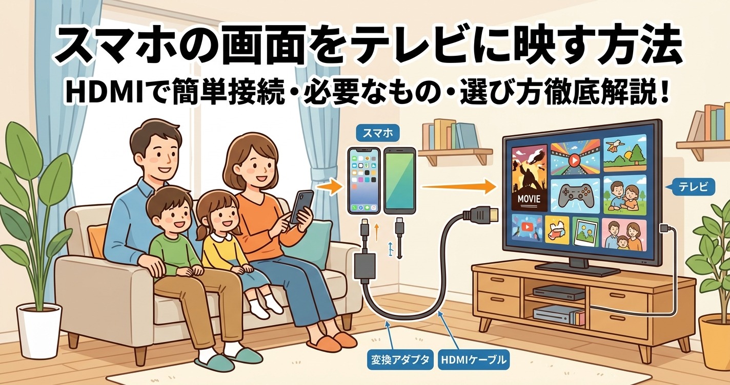 スマホの画面をHDMI出力でテレビに映す方法