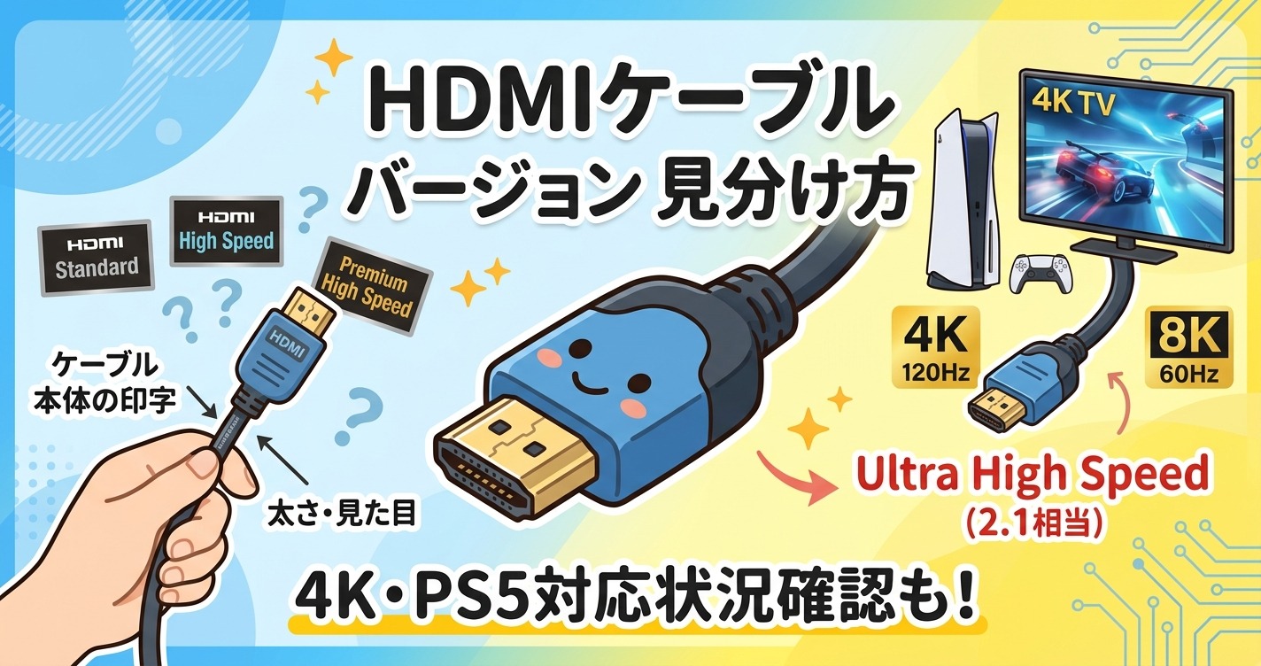 HDMIケーブルのバージョン見分け方徹底解説！4K・PS5に最適な選び方も