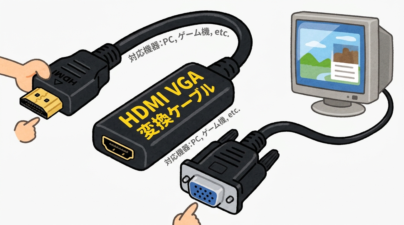おすすめメーカーのHDMI VGA変換ケーブルの製品画像