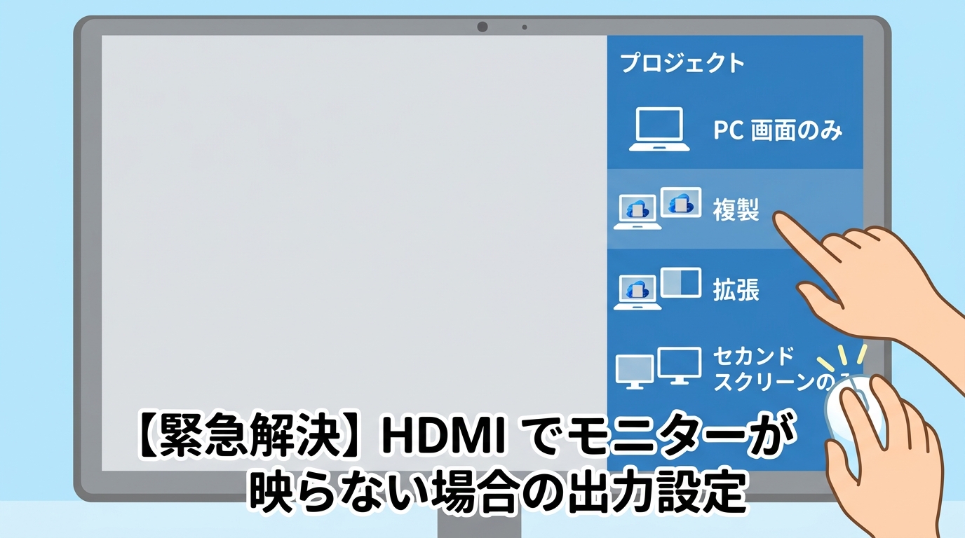 Windowsのプロジェクト（画面出力設定）メニューの画像