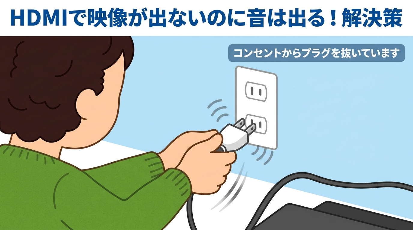 コンセントからプラグを抜いている画像