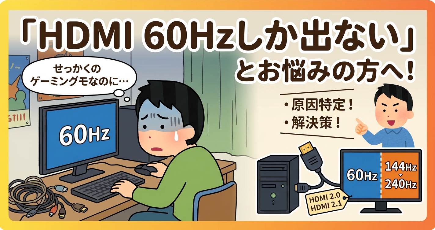 「hdmi 60hzしかでない」と困っているあなたへ！原因特定と高リフレッシュレートを出す解決策