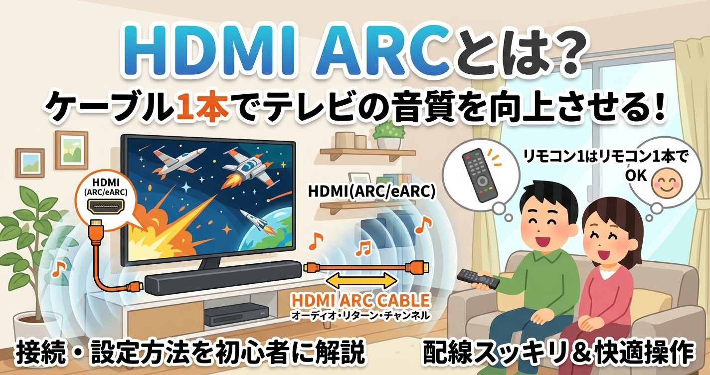 HDMI ARCとは？ケーブル1本でテレビの音質を向上させる基本と接続・設定方法