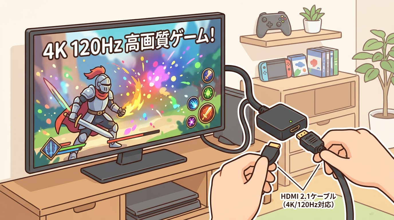 4K 120Hzの高画質ゲーム画面のイメージ画像