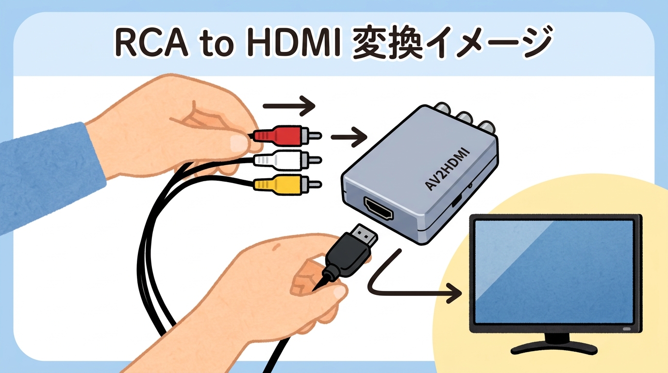 RCAからHDMIへの変換イメージ画像