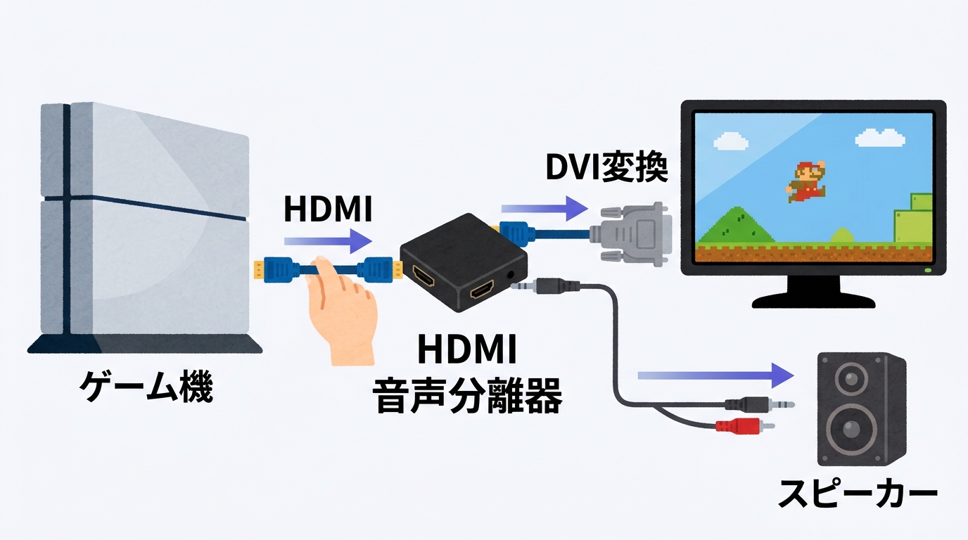 HDMI音声分離器の接続イメージ画像