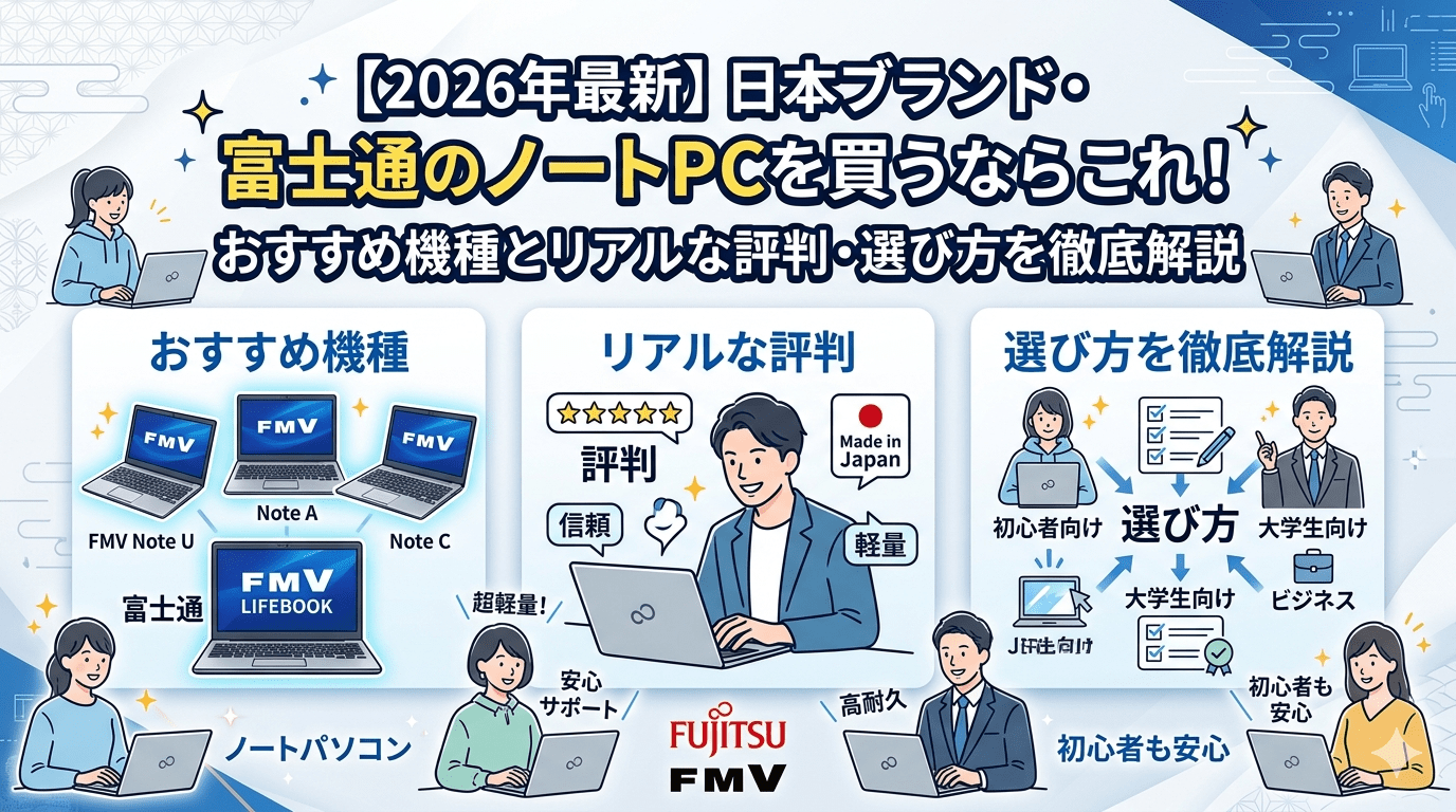 日本ブランド・富士通のノートPCを買うならこれ！おすすめ機種とリアルな評判・選び方