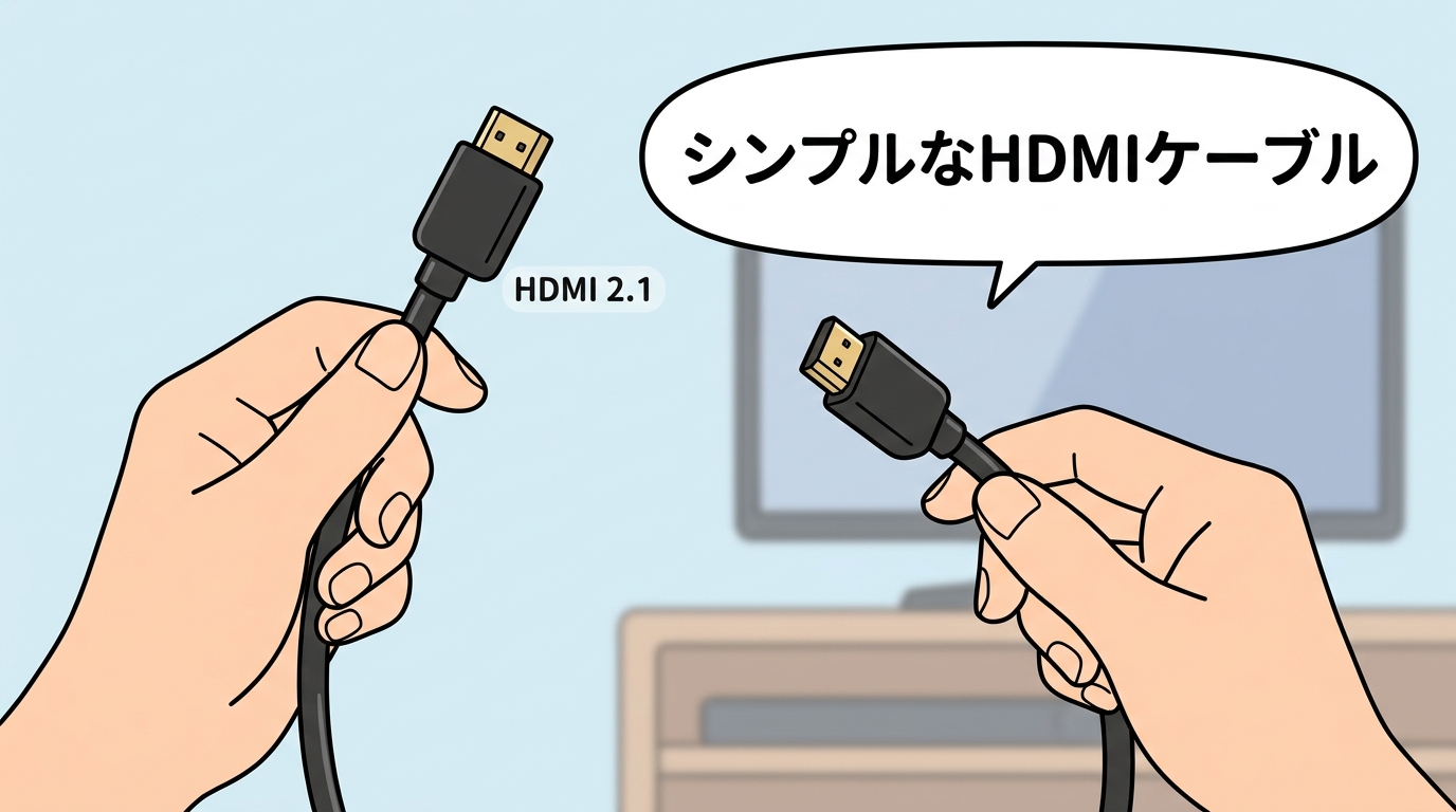 Amazonベーシック等のシンプルなHDMIケーブルの画像