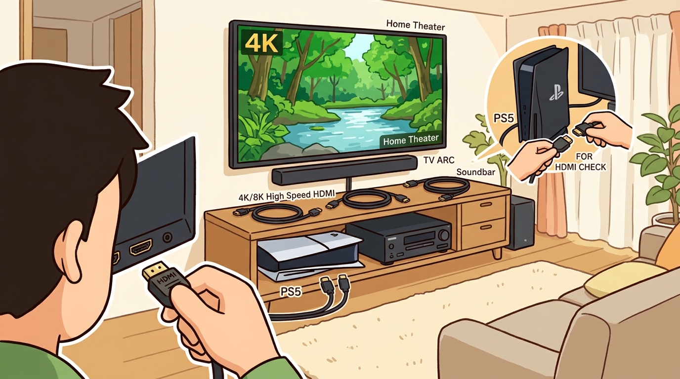 リビングの4Kテレビとホームシアターの画像
