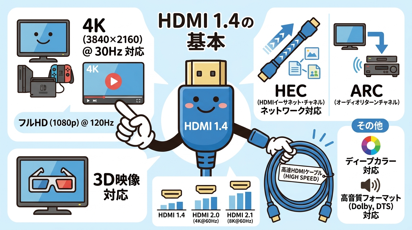 HDMI 1.4の基本概要を示すイメージ画像