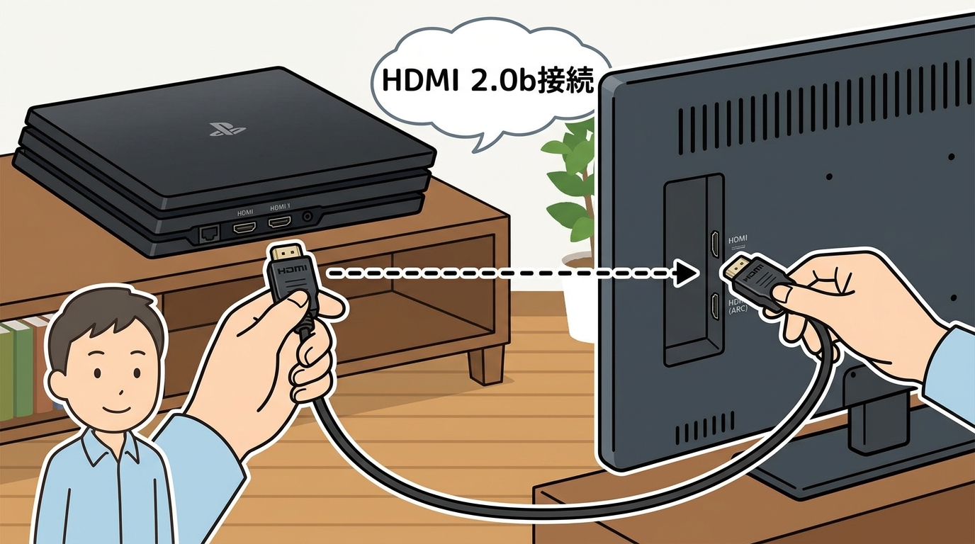 PS4 Proとテレビの接続イメージ画像