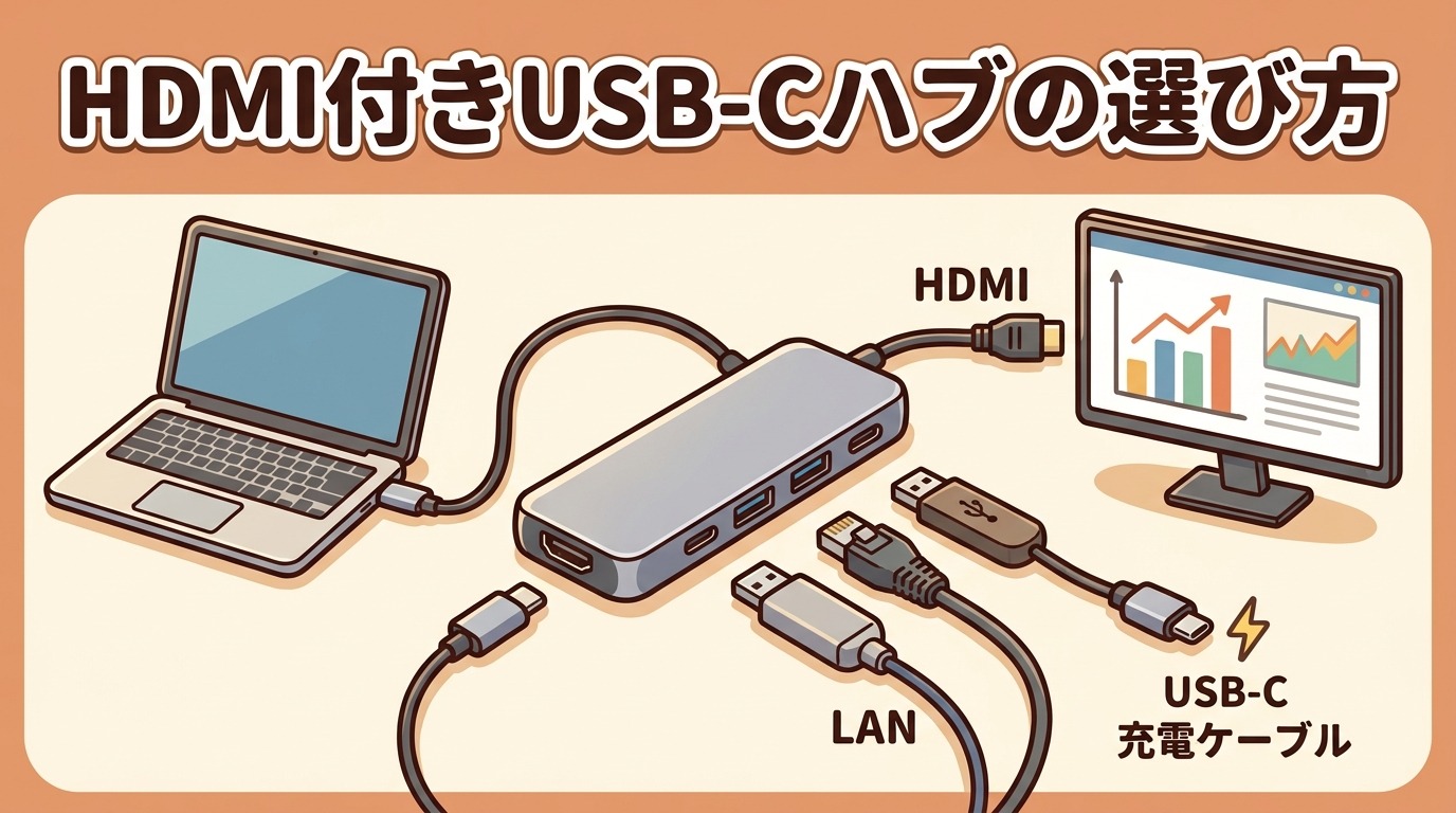 HDMI端子付きUSB-Cハブ・ドッキングステーションの選び方｜4K/60Hz・給電・複数画面
