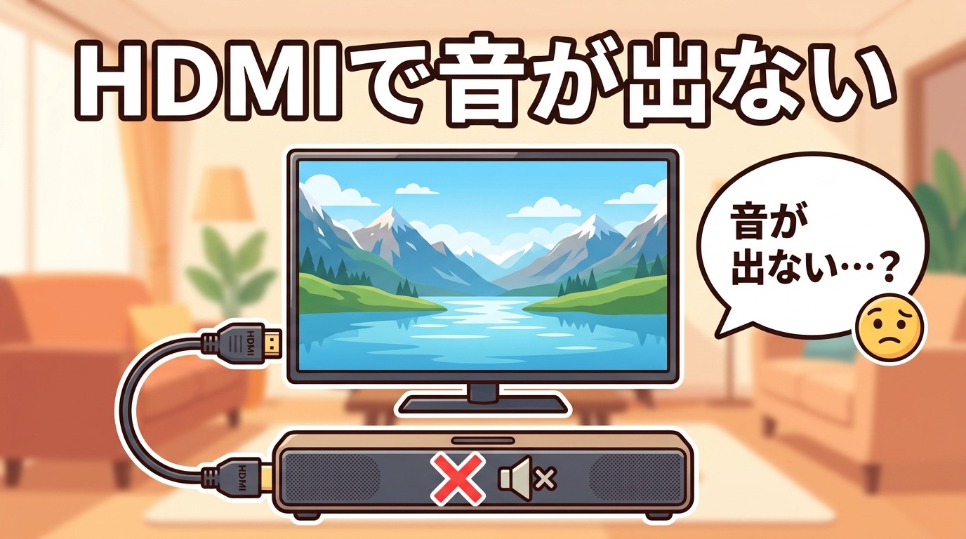 HDMIで音が出ない｜テレビの映像は出るのにサウンドバーから音が出ない状態