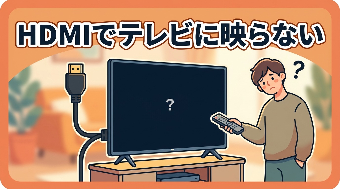 HDMIでテレビに映らない原因と対処を表すアイキャッチ